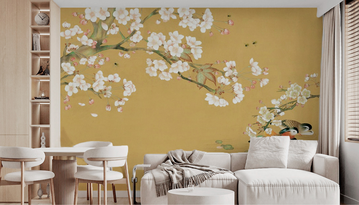 Yellow  Chinoserie Wallpaper